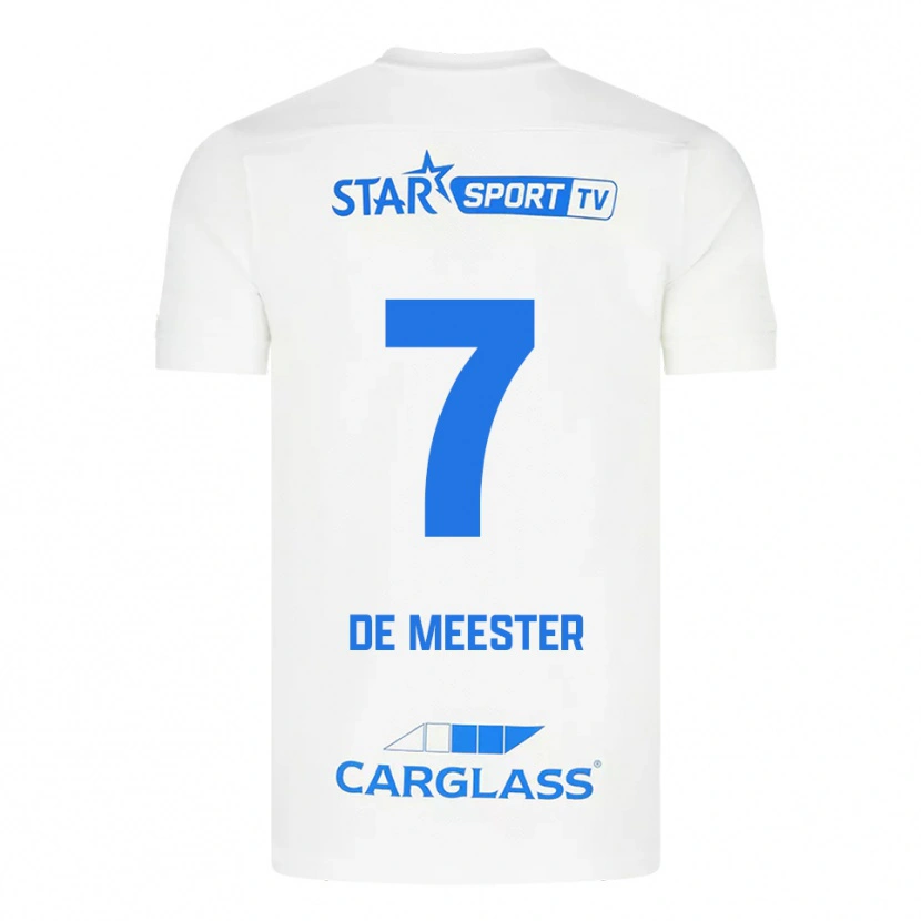 Danxen Män Thirsa De Meester #7 Vit Blå Bortatröja Matchtröjor 2025/26 Tröjor T-Tröja