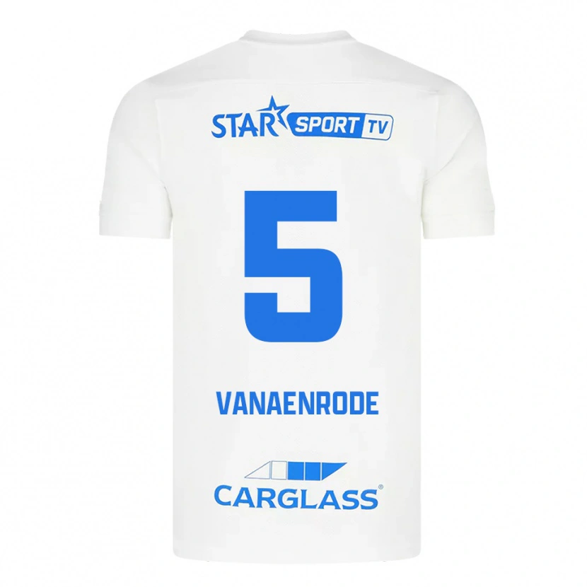 Danxen Män Gwyneth Vanaenrode #5 Vit Blå Bortatröja Matchtröjor 2025/26 Tröjor T-Tröja