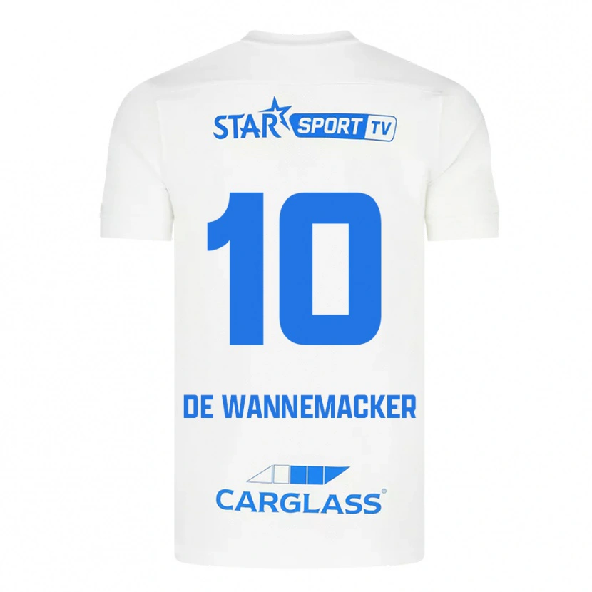 Danxen Män August De Wannemacker #10 Vit Blå Bortatröja Matchtröjor 2025/26 Tröjor T-Tröja