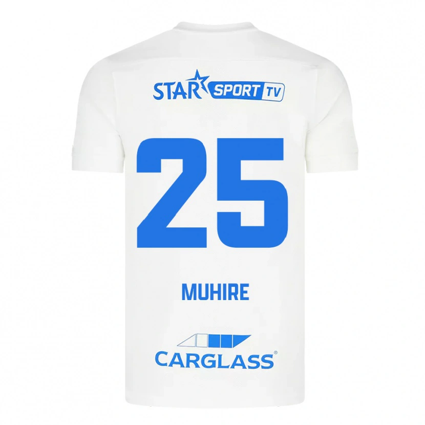 Danxen Män Ian-Confiance Muhire #25 Vit Blå Bortatröja Matchtröjor 2025/26 Tröjor T-Tröja