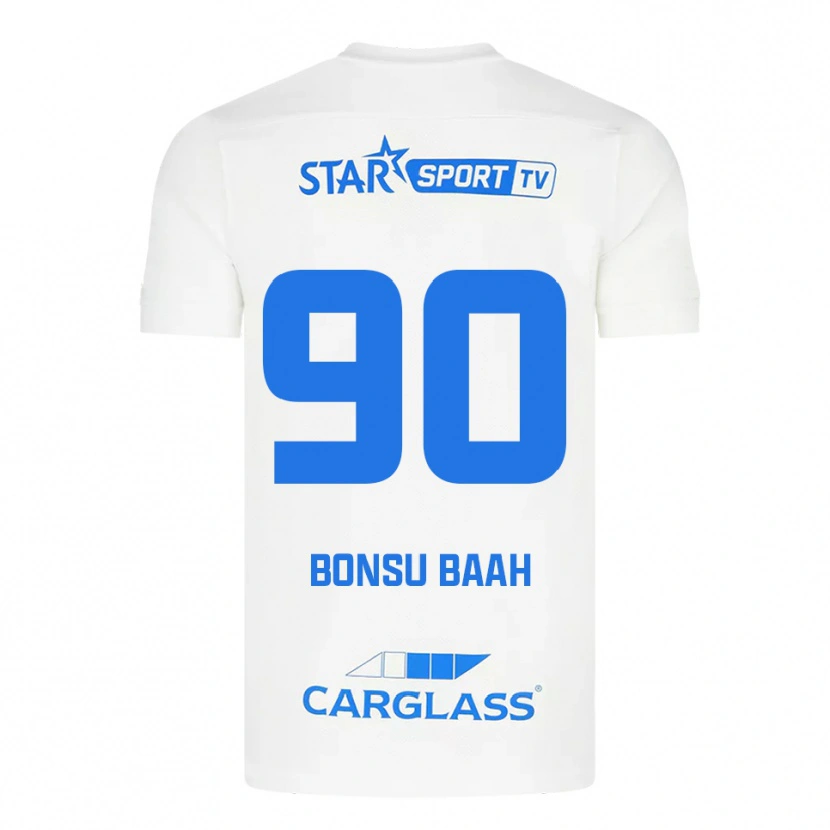 Danxen Män Christopher Bonsu Baah #90 Vit Blå Bortatröja Matchtröjor 2025/26 Tröjor T-Tröja