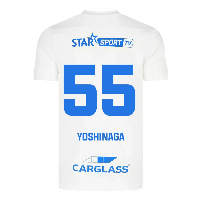 Danxen Män Yumeki Yoshinaga #55 Vit Blå Bortatröja Matchtröjor 2025/26 Tröjor T-Tröja