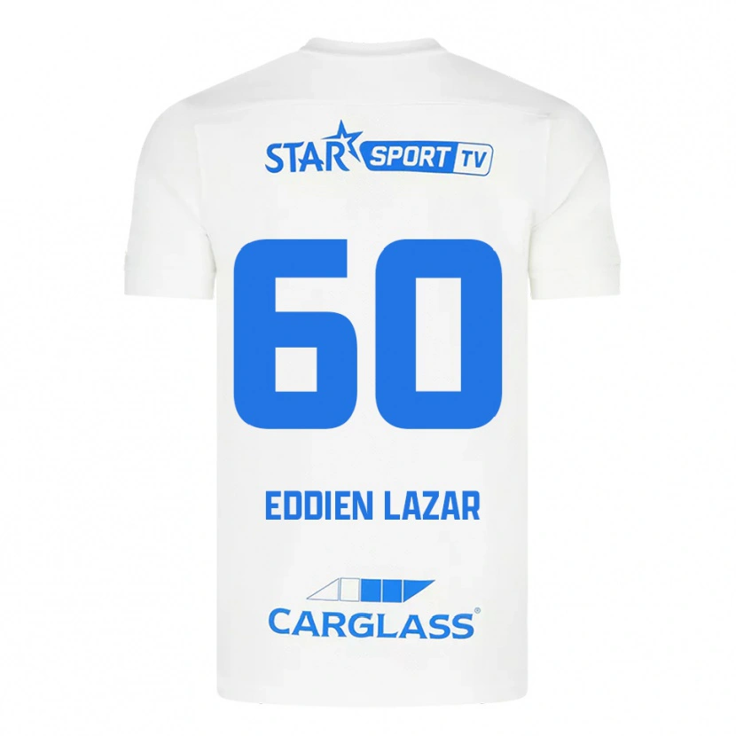 Danxen Män Saif Eddien Lazar #60 Vit Blå Bortatröja Matchtröjor 2025/26 Tröjor T-Tröja