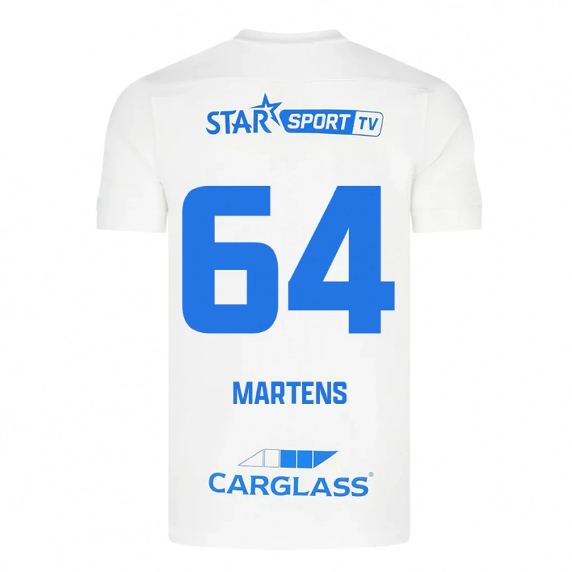 Danxen Män Nolan Martens #64 Vit Blå Bortatröja Matchtröjor 2025/26 Tröjor T-Tröja