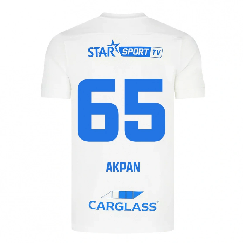 Danxen Män Christian Akpan #65 Vit Blå Bortatröja Matchtröjor 2025/26 Tröjor T-Tröja