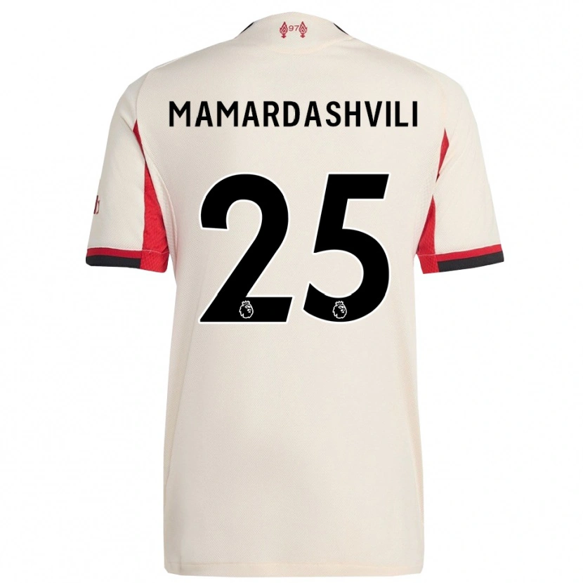 Danxen Män Giorgi Mamardashvili #25 Vit Svart Bortatröja Matchtröjor 2025/26 Tröjor T-Tröja