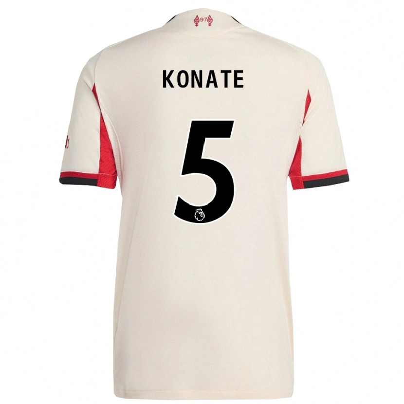 Danxen Män Ibrahima Konaté #5 Vit Svart Bortatröja Matchtröjor 2025/26 Tröjor T-Tröja