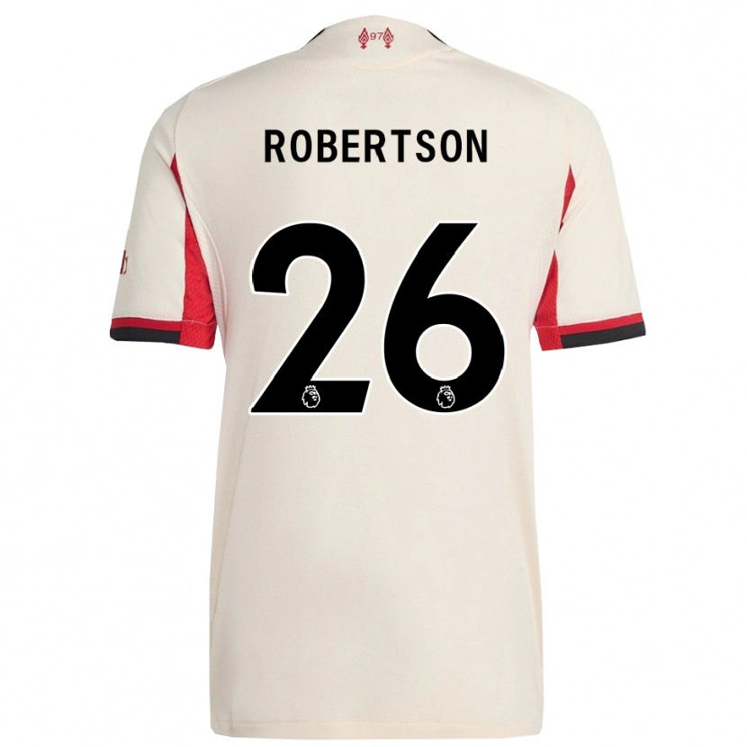 Danxen Män Andrew Robertson #26 Vit Svart Bortatröja Matchtröjor 2025/26 Tröjor T-Tröja