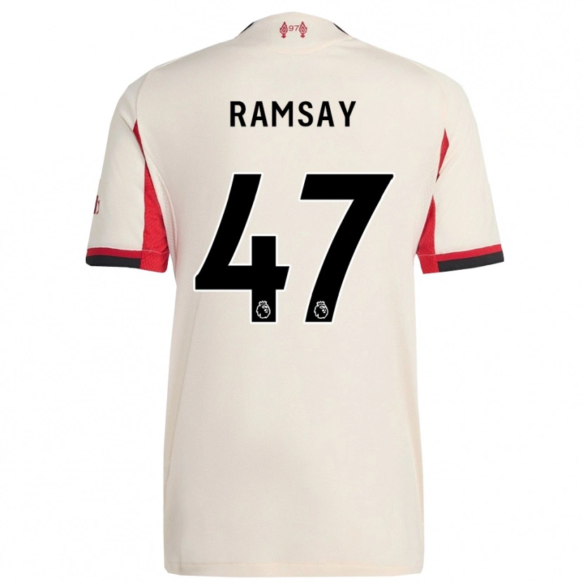 Danxen Män Calvin Ramsay #47 Vit Svart Bortatröja Matchtröjor 2025/26 Tröjor T-Tröja