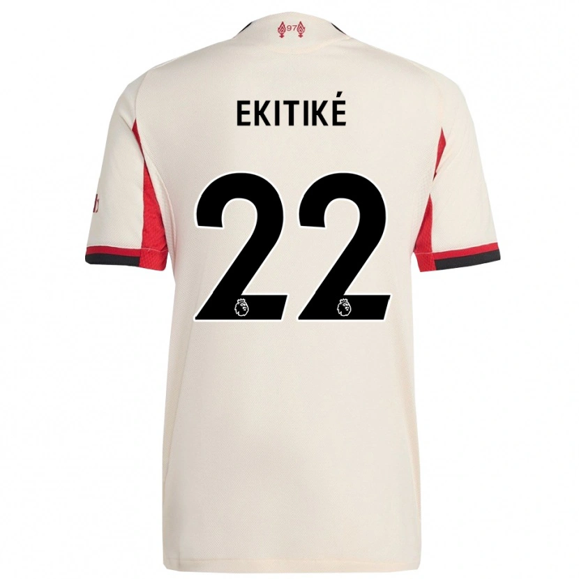 Danxen Män Hugo Ekitiké #22 Vit Svart Bortatröja Matchtröjor 2025/26 Tröjor T-Tröja