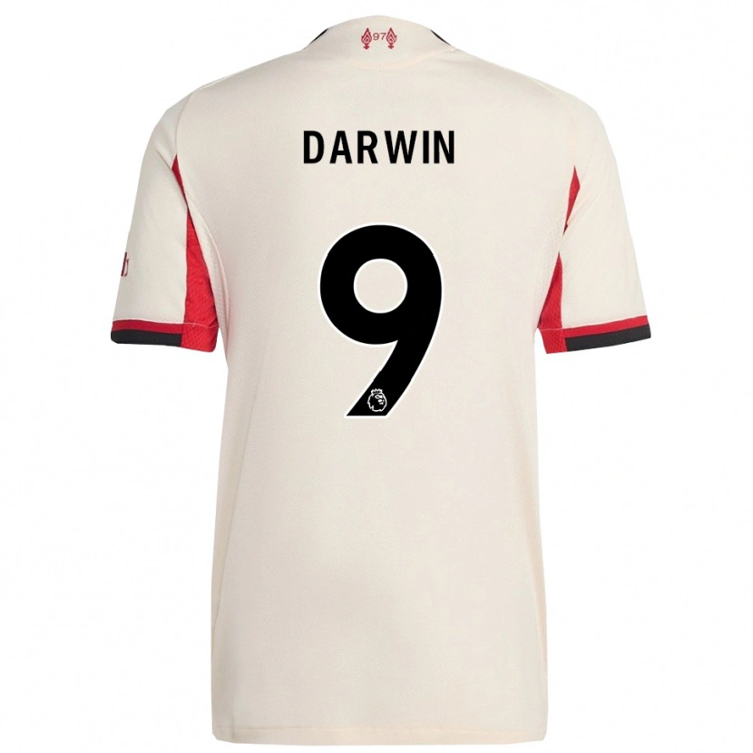 Danxen Män Darwin Núñez #9 Vit Svart Bortatröja Matchtröjor 2025/26 Tröjor T-Tröja