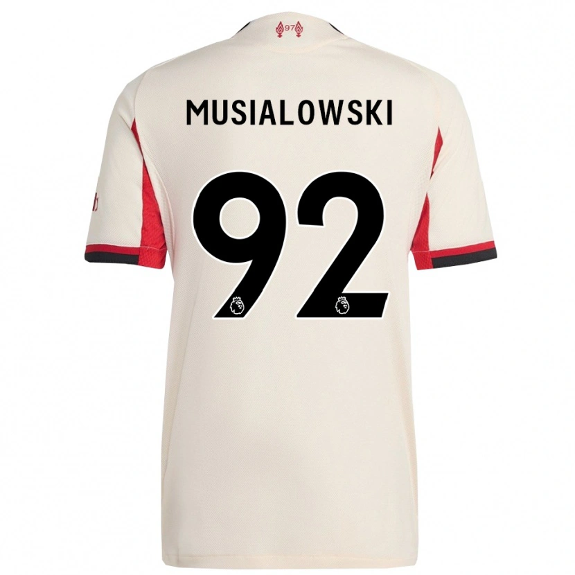 Danxen Män Mateusz Musialowski #92 Vit Svart Bortatröja Matchtröjor 2025/26 Tröjor T-Tröja