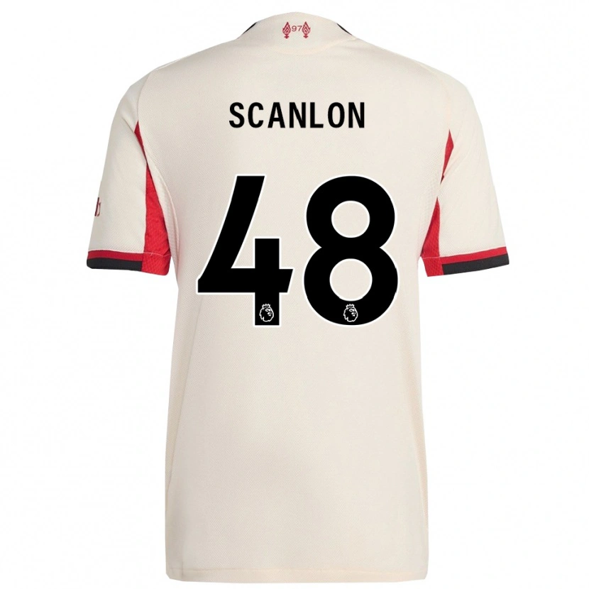 Danxen Män Calum Scanlon #48 Vit Svart Bortatröja Matchtröjor 2025/26 Tröjor T-Tröja