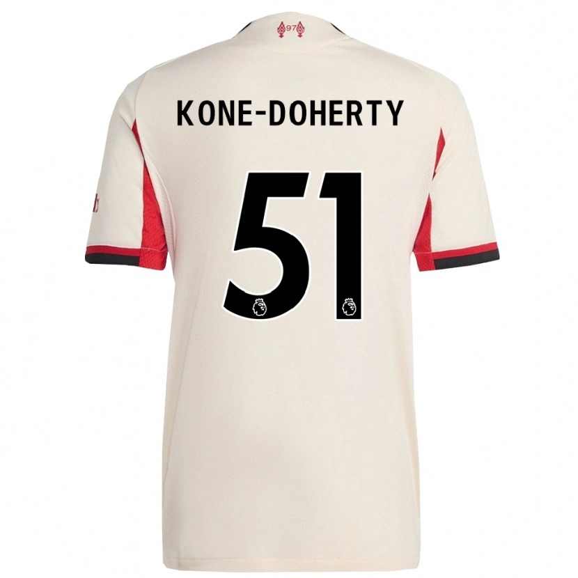Danxen Män Trent Kone-Doherty #51 Vit Svart Bortatröja Matchtröjor 2025/26 Tröjor T-Tröja