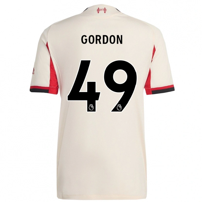 Danxen Män Kaide Gordon #49 Vit Svart Bortatröja Matchtröjor 2025/26 Tröjor T-Tröja