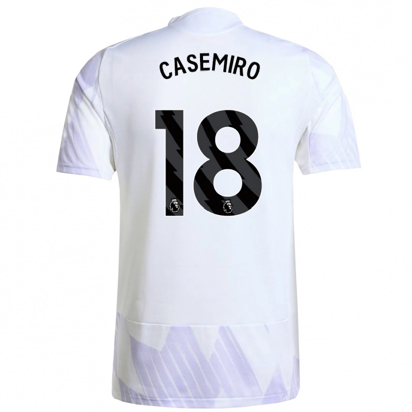 Danxen Män Casemiro #18 Vit Lila Lila Bortatröja Matchtröjor 2025/26 Tröjor T-Tröja