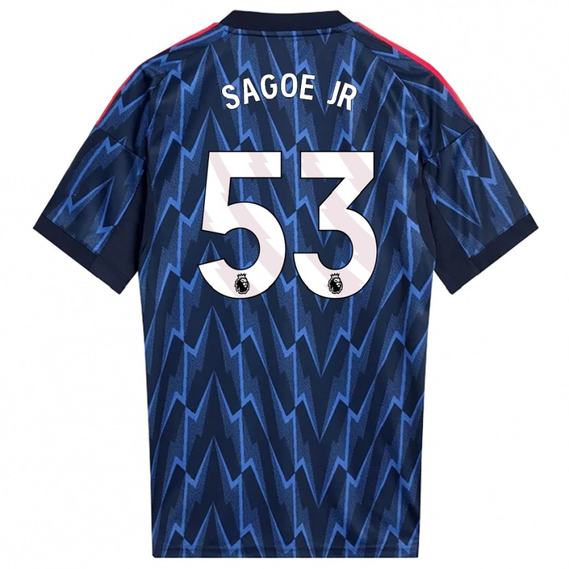 Danxen Män Charles Sagoe Jr #53 Marinblå Röd Bortatröja Matchtröjor 2025/26 Tröjor T-Tröja