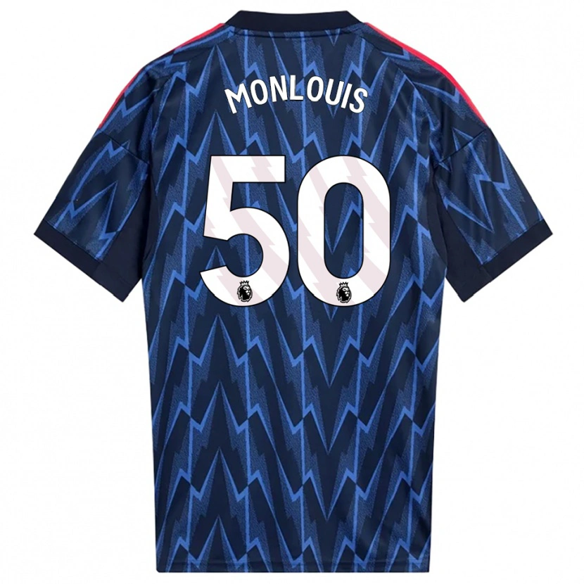 Danxen Män Zane Monlouis #50 Marinblå Röd Bortatröja Matchtröjor 2025/26 Tröjor T-Tröja