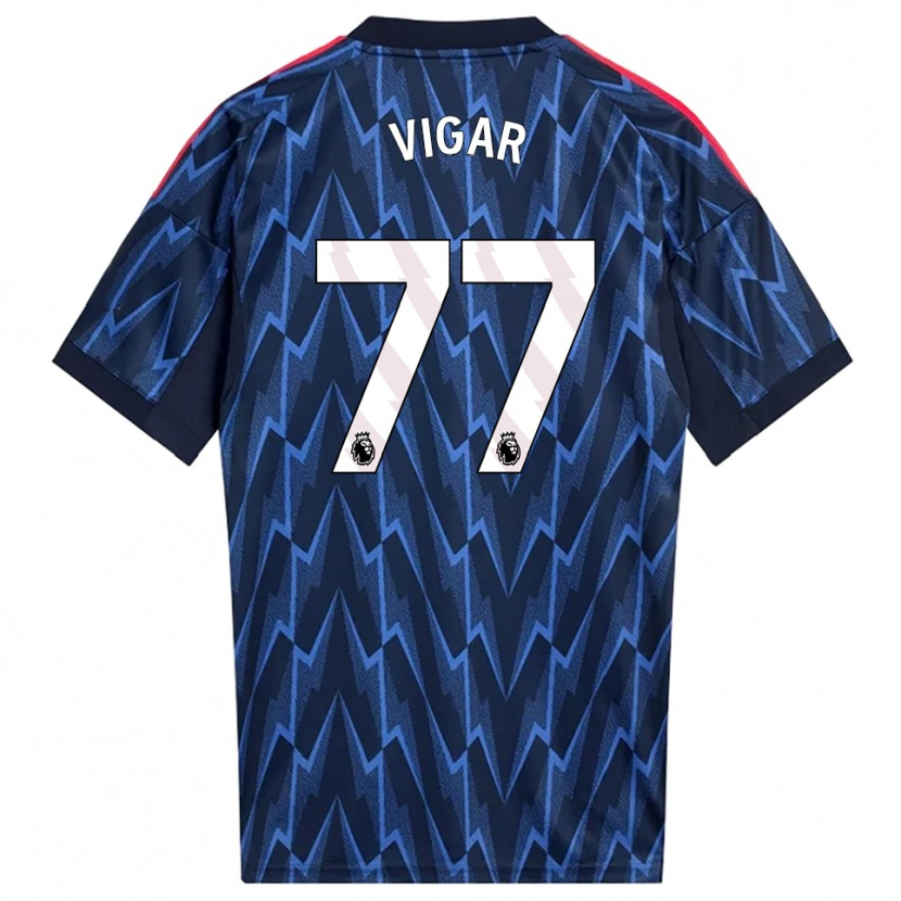 Danxen Män Billy Vigar #77 Marinblå Röd Bortatröja Matchtröjor 2025/26 Tröjor T-Tröja