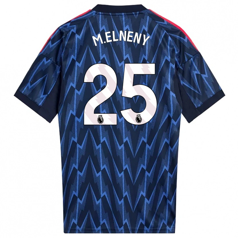 Danxen Män Mohamed Elneny #25 Marinblå Röd Bortatröja Matchtröjor 2025/26 Tröjor T-Tröja