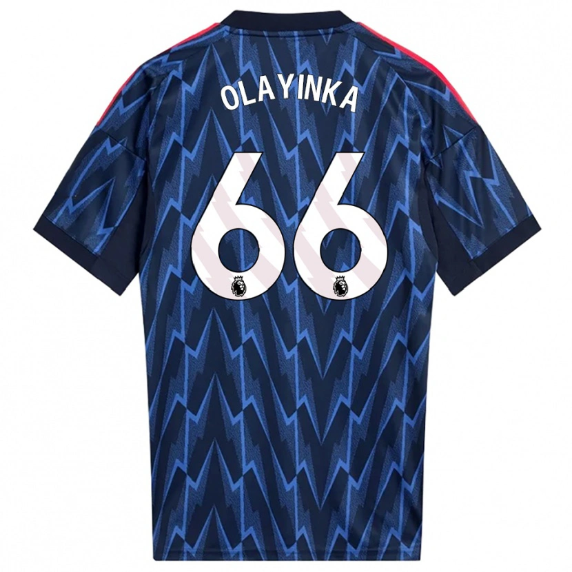 Danxen Män James Olayinka #66 Marinblå Röd Bortatröja Matchtröjor 2025/26 Tröjor T-Tröja