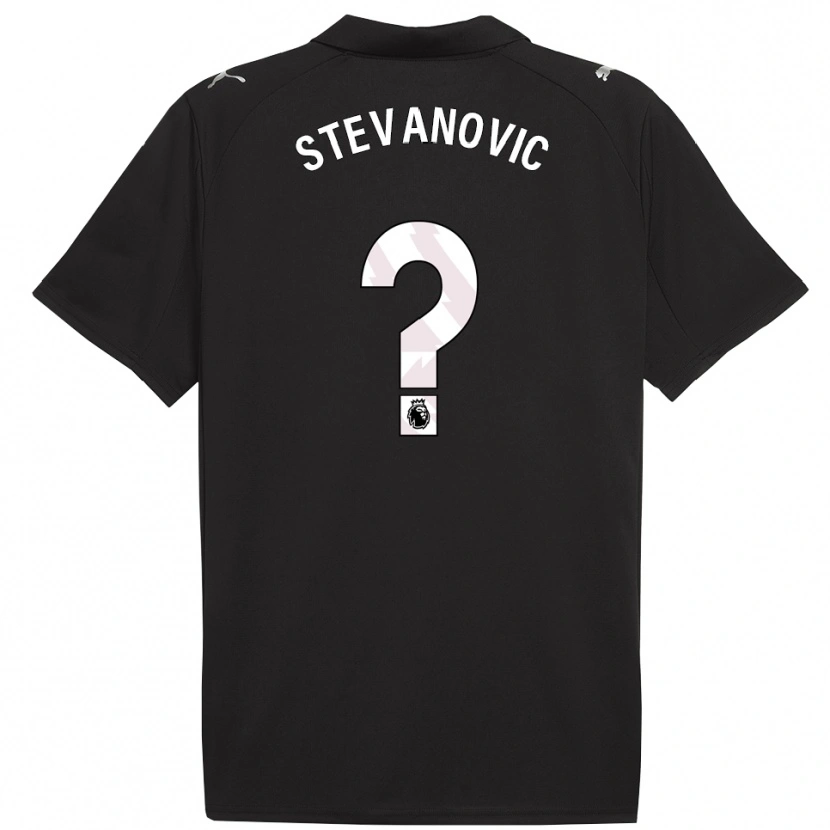 Danxen Män Filip Stevanovic #0 Svart Vit Bortatröja Matchtröjor 2025/26 Tröjor T-Tröja