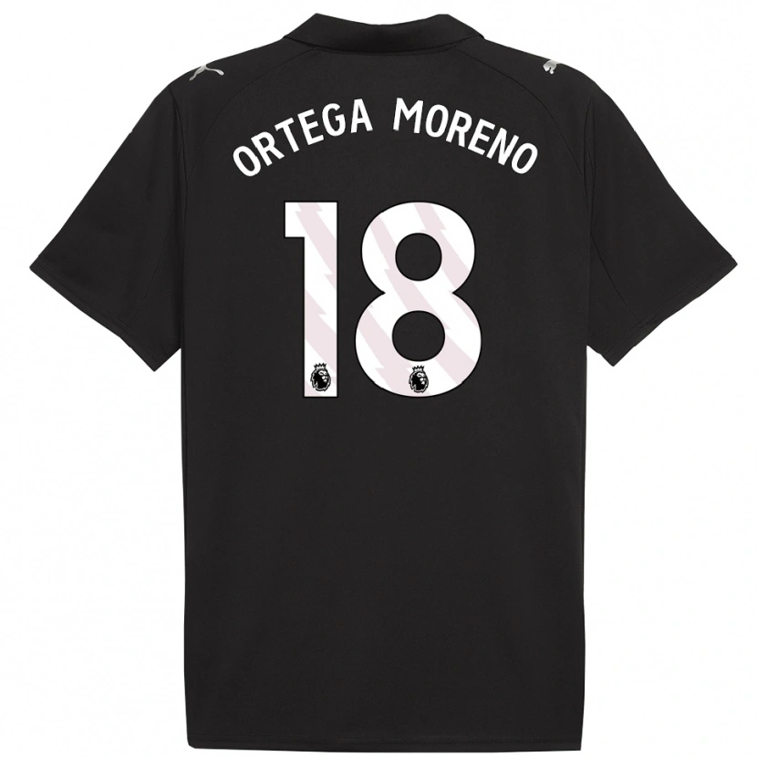 Danxen Män Stefan Ortega #18 Svart Vit Bortatröja Matchtröjor 2025/26 Tröjor T-Tröja