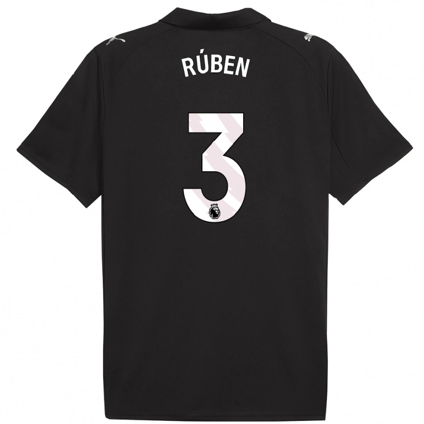 Danxen Män Rúben Dias #3 Svart Vit Bortatröja Matchtröjor 2025/26 Tröjor T-Tröja