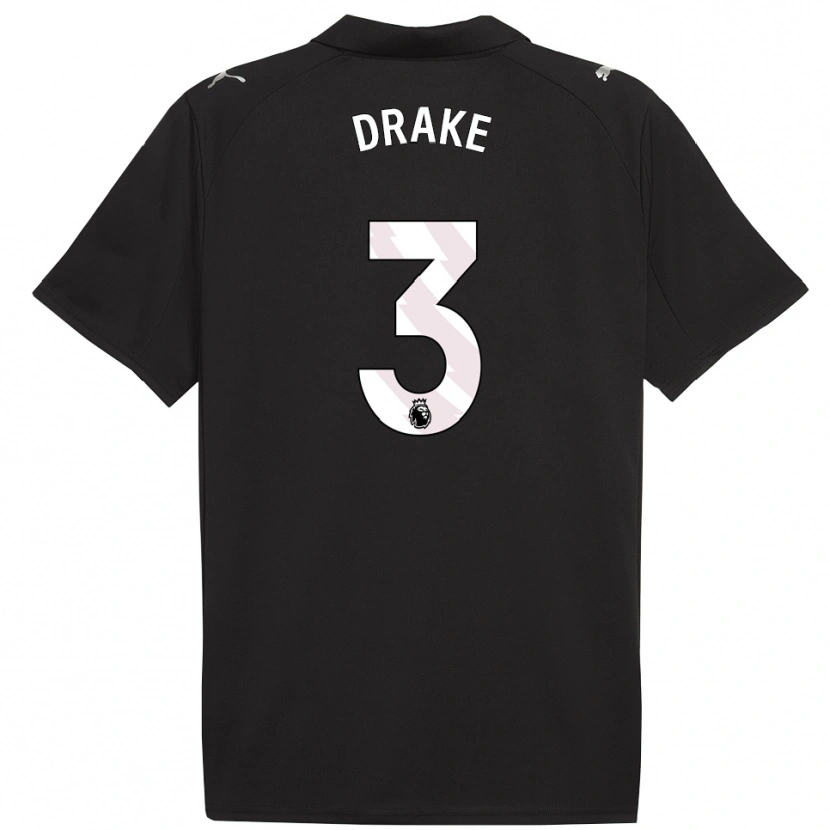 Danxen Män Leke Drake #3 Svart Vit Bortatröja Matchtröjor 2025/26 Tröjor T-Tröja