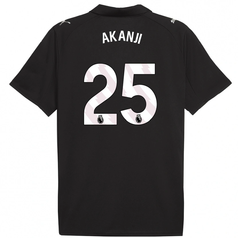Danxen Män Manuel Akanji #25 Svart Vit Bortatröja Matchtröjor 2025/26 Tröjor T-Tröja