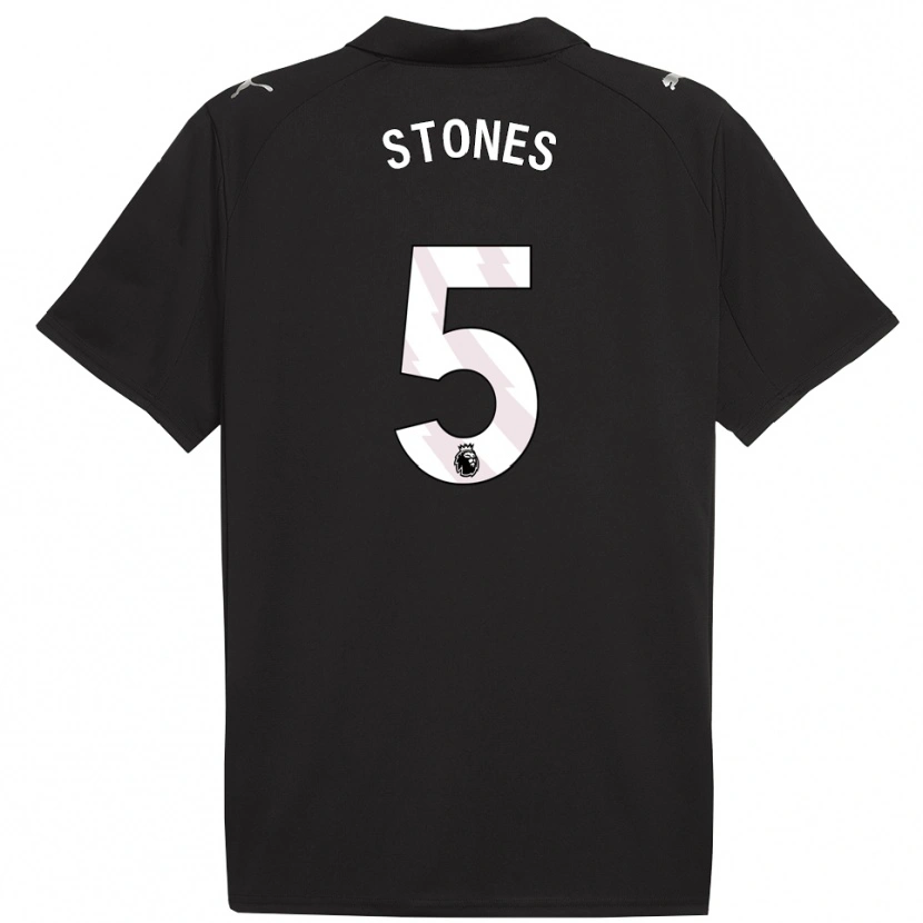 Danxen Män John Stones #5 Svart Vit Bortatröja Matchtröjor 2025/26 Tröjor T-Tröja