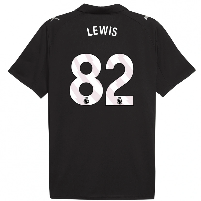 Danxen Män Rico Lewis #82 Svart Vit Bortatröja Matchtröjor 2025/26 Tröjor T-Tröja