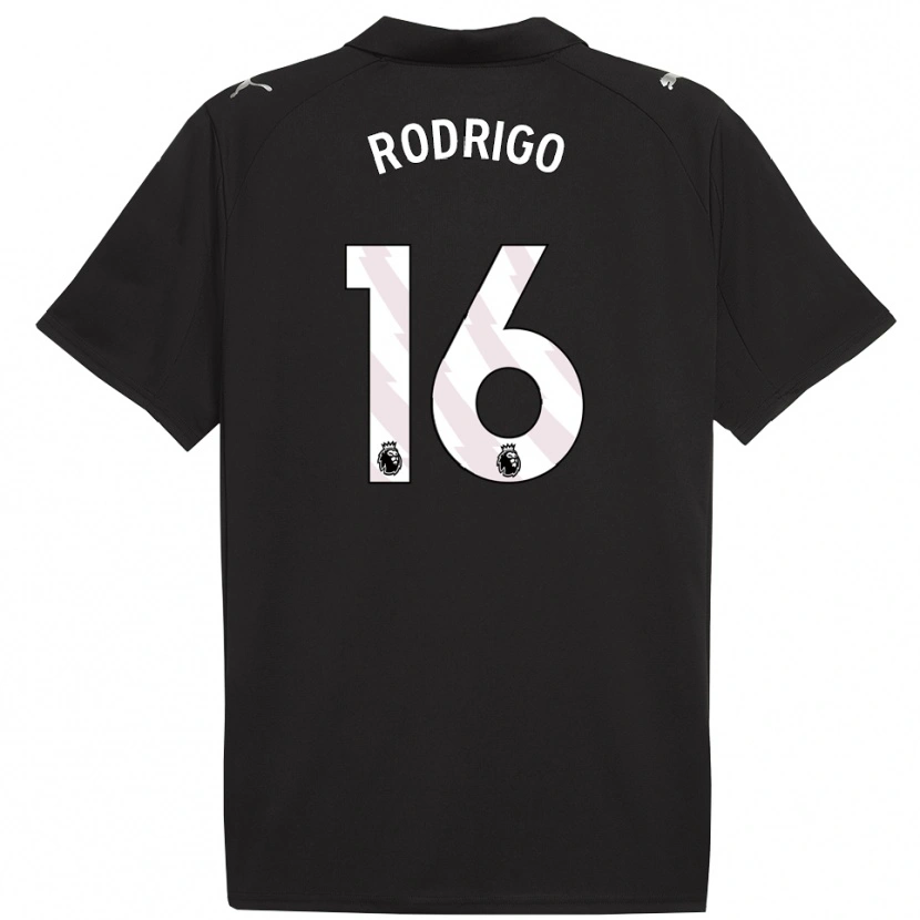 Danxen Män Rodri #16 Svart Vit Bortatröja Matchtröjor 2025/26 Tröjor T-Tröja