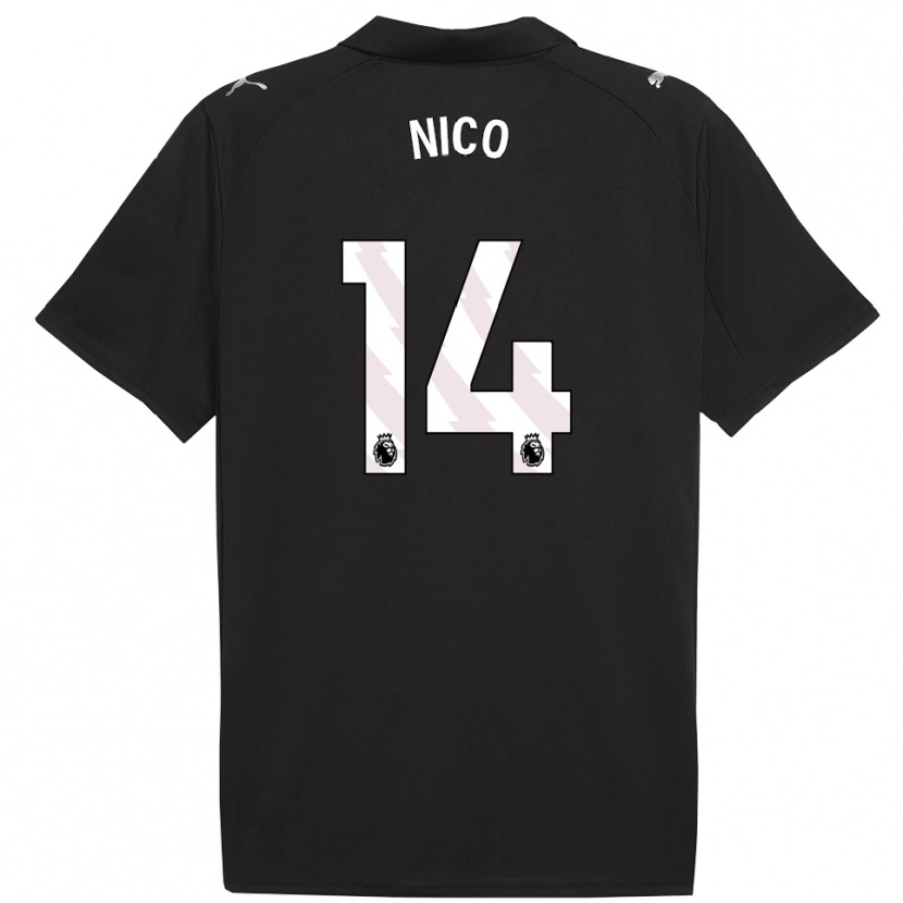 Danxen Män Nico González #14 Svart Vit Bortatröja Matchtröjor 2025/26 Tröjor T-Tröja