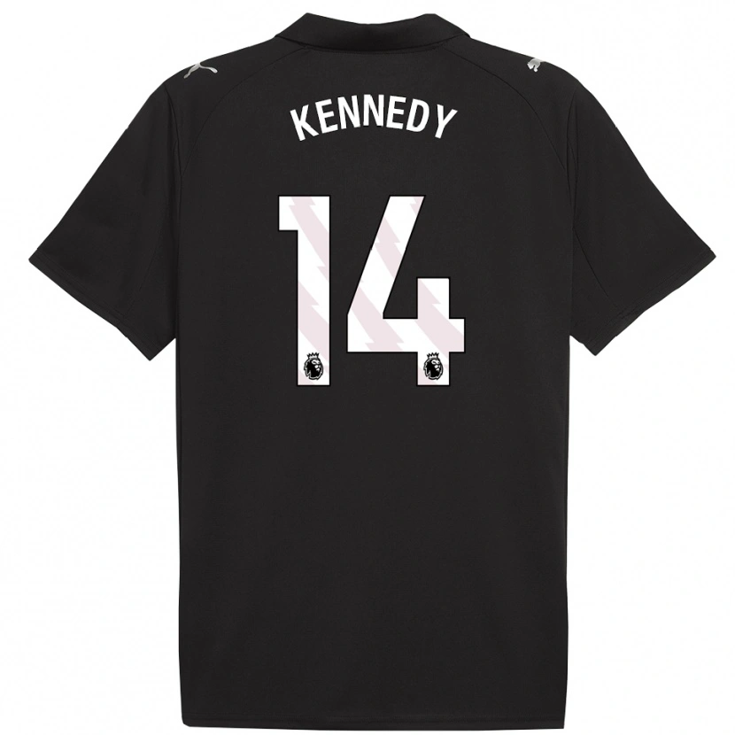 Danxen Män Alanna Kennedy #14 Svart Vit Bortatröja Matchtröjor 2025/26 Tröjor T-Tröja