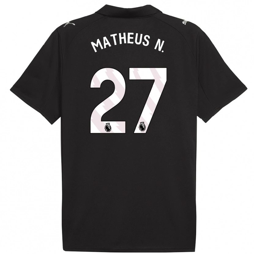 Danxen Män Matheus Nunes #27 Svart Vit Bortatröja Matchtröjor 2025/26 Tröjor T-Tröja