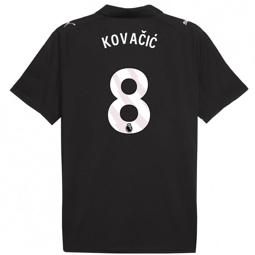 Danxen Män Mateo Kovacic #8 Svart Vit Bortatröja Matchtröjor 2025/26 Tröjor T-Tröja