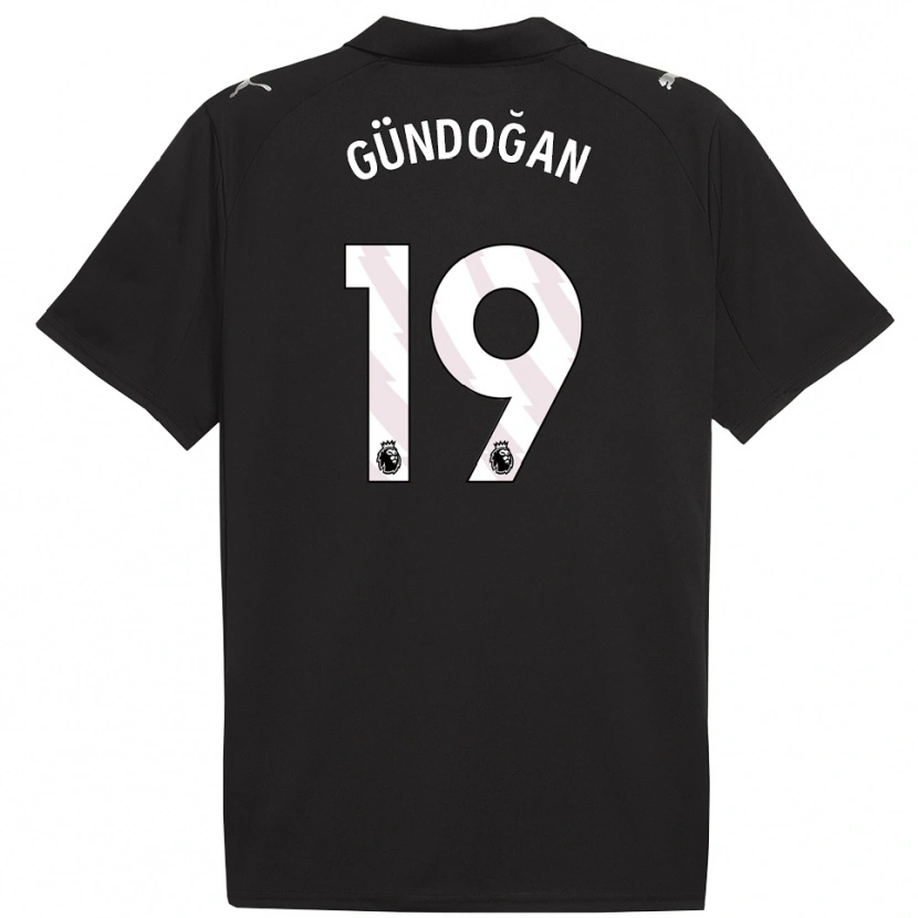 Danxen Män İlkay Gündoğan #19 Svart Vit Bortatröja Matchtröjor 2025/26 Tröjor T-Tröja