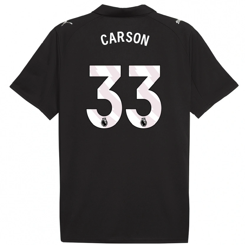 Danxen Män Scott Carson #33 Svart Vit Bortatröja Matchtröjor 2025/26 Tröjor T-Tröja