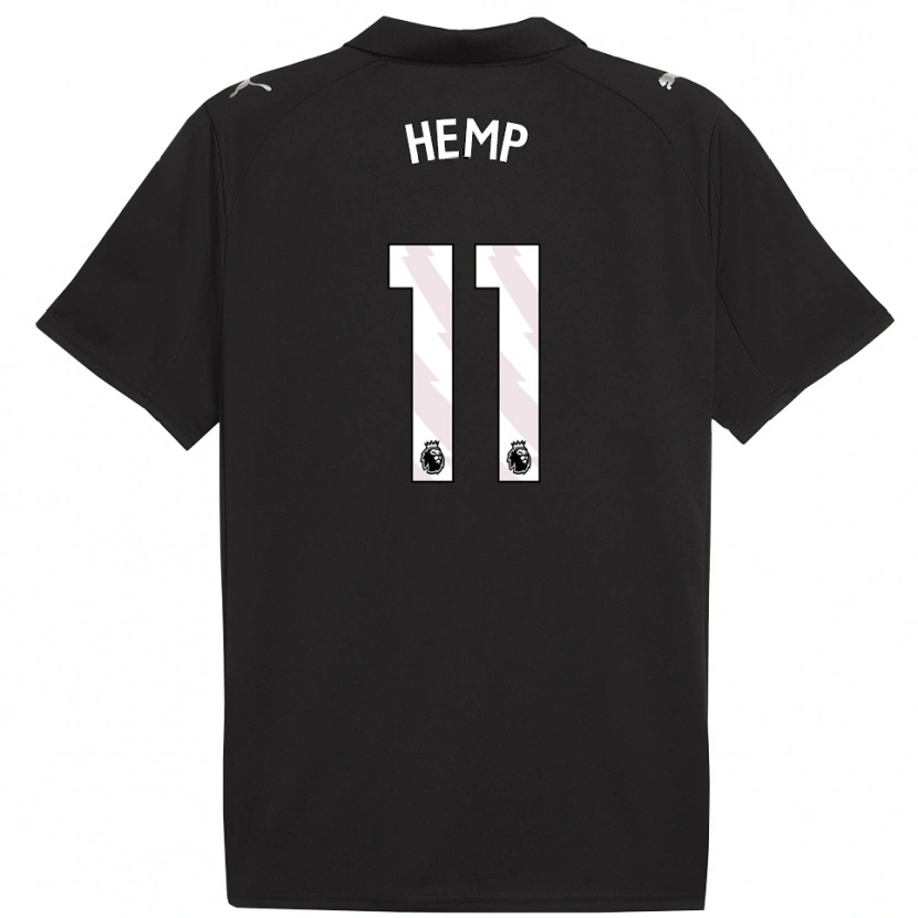 Danxen Män Lauren Hemp #11 Svart Vit Bortatröja Matchtröjor 2025/26 Tröjor T-Tröja