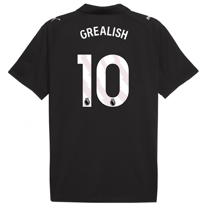 Danxen Män Jack Grealish #10 Svart Vit Bortatröja Matchtröjor 2025/26 Tröjor T-Tröja