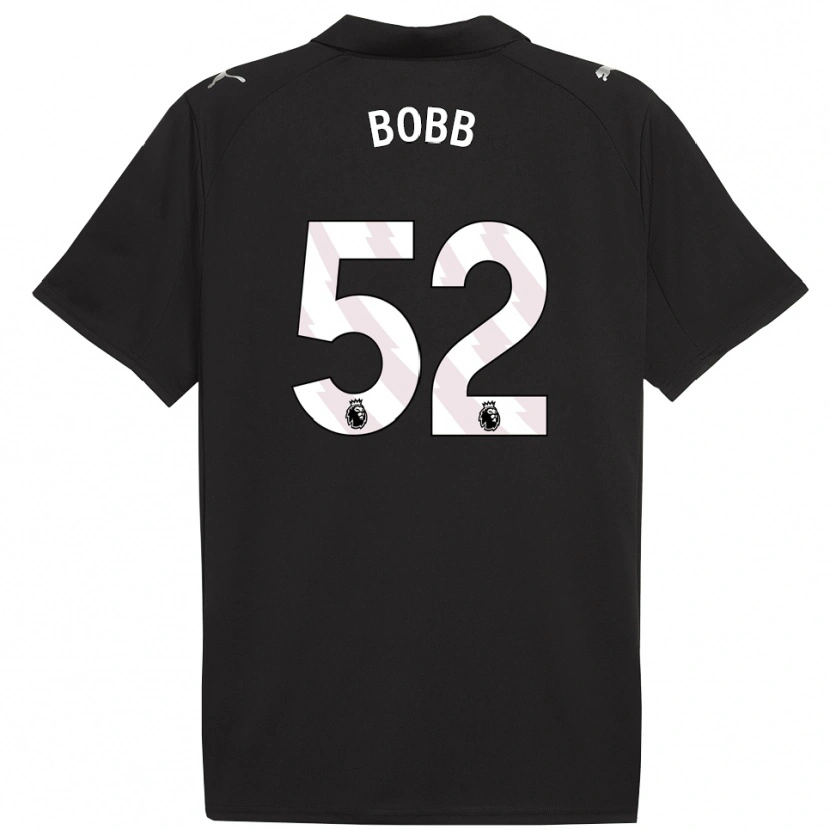 Danxen Män Oscar Bobb #52 Svart Vit Bortatröja Matchtröjor 2025/26 Tröjor T-Tröja