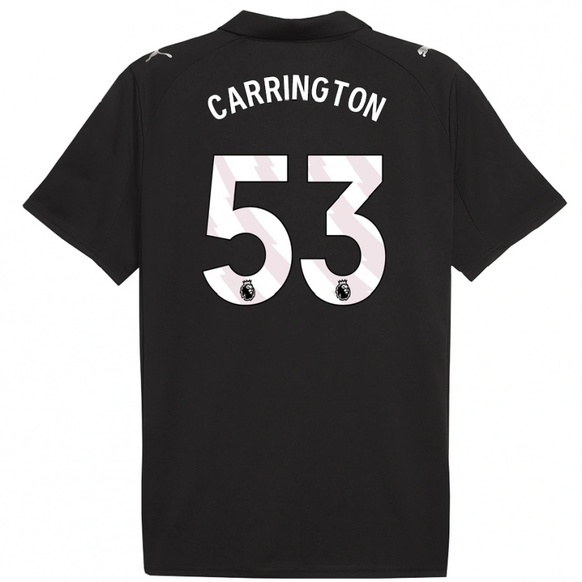 Danxen Män Ezra Carrington #53 Svart Vit Bortatröja Matchtröjor 2025/26 Tröjor T-Tröja