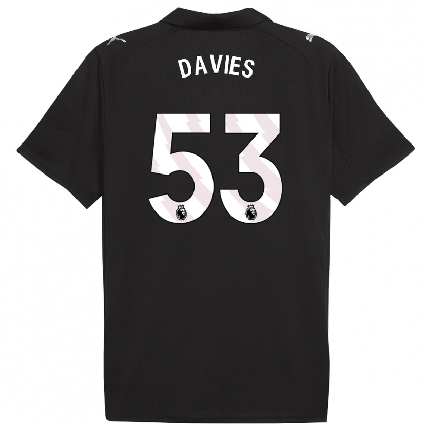Danxen Män Mayzee Davies #53 Svart Vit Bortatröja Matchtröjor 2025/26 Tröjor T-Tröja