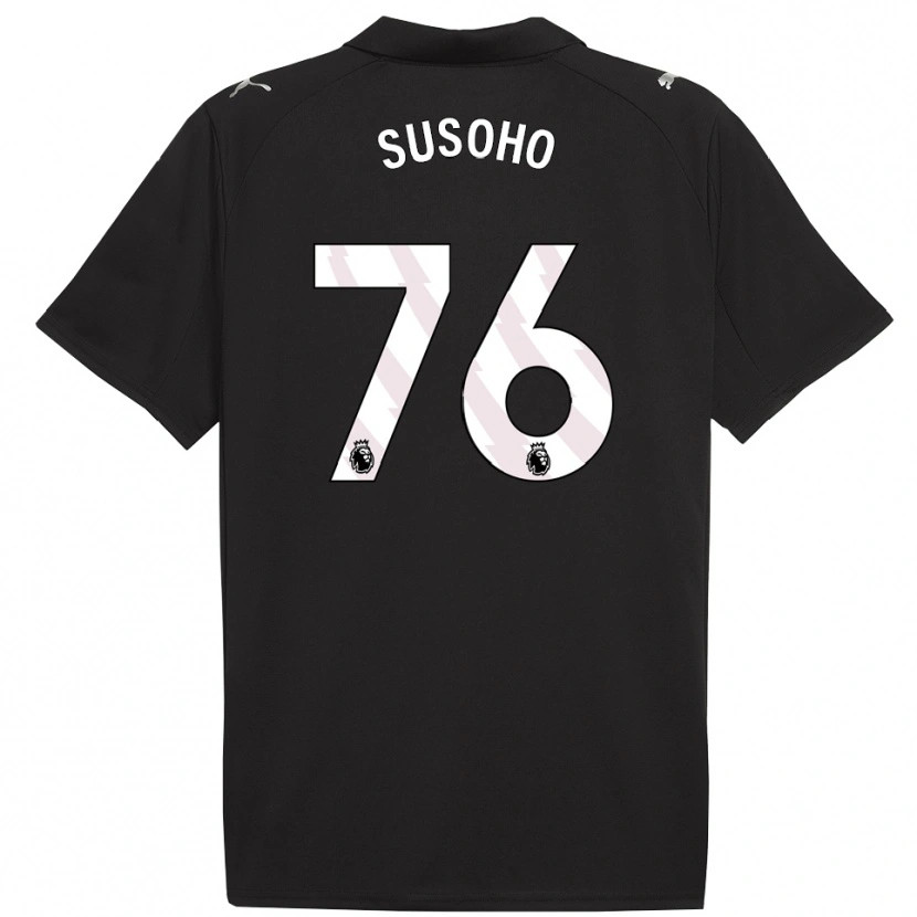 Danxen Män Mahamadou Susoho #76 Svart Vit Bortatröja Matchtröjor 2025/26 Tröjor T-Tröja