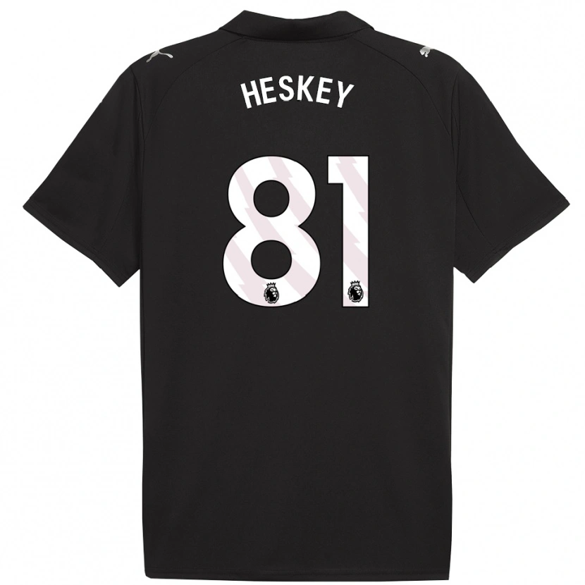 Danxen Män Jaden Heskey #81 Svart Vit Bortatröja Matchtröjor 2025/26 Tröjor T-Tröja