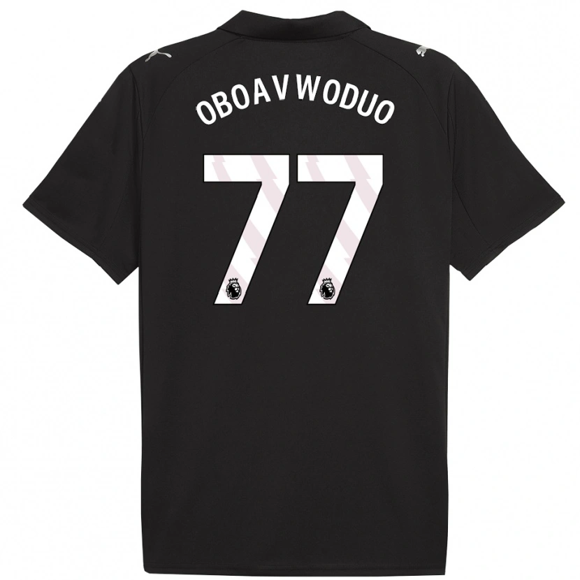 Danxen Män Justin Oboavwoduo #77 Svart Vit Bortatröja Matchtröjor 2025/26 Tröjor T-Tröja