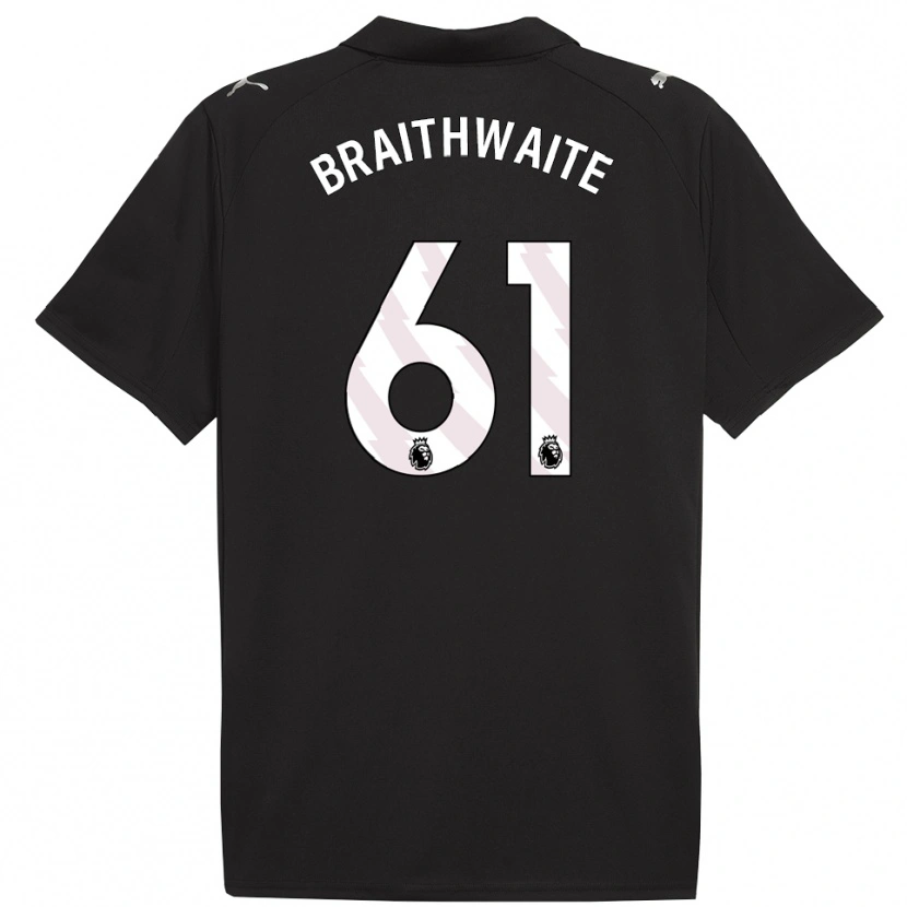Danxen Män Kaden Braithwaite #61 Svart Vit Bortatröja Matchtröjor 2025/26 Tröjor T-Tröja