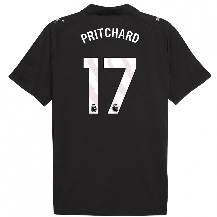 Danxen Män Poppy Pritchard #17 Svart Vit Bortatröja Matchtröjor 2025/26 Tröjor T-Tröja