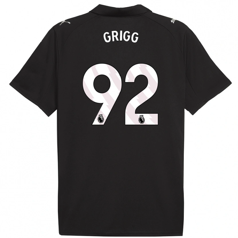 Danxen Män Finley Grigg #92 Svart Vit Bortatröja Matchtröjor 2025/26 Tröjor T-Tröja